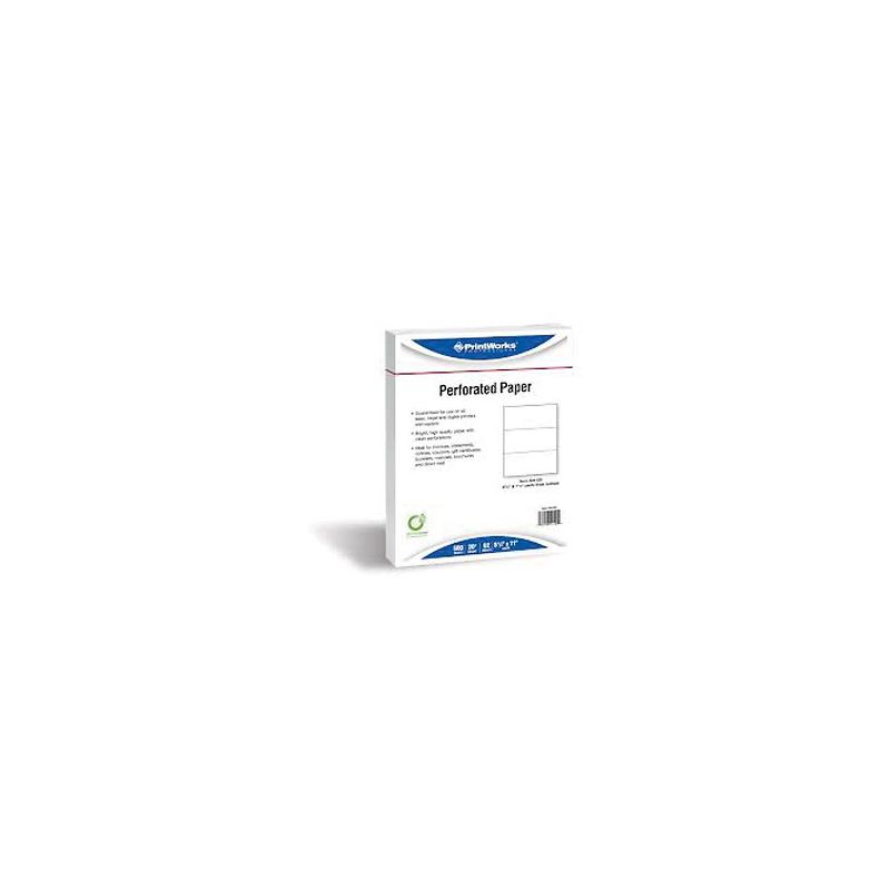Printworks Professional 8 1/2" x 11" 20 lbs. Perforated at 4 1/2" Punched Paper White 2500/Case, 2 of 3
