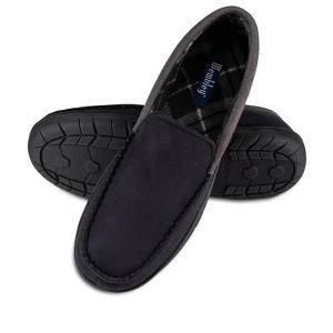 Wembley Men's Classic Indoor/Outdoor Microsuede Moccasin Slippers - 1 of 4