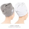 American Soft Linen 100% Cotton Hair Drying Towels for Women, 2 Pack Turkish Hair Towel Wrap, Head Towel Cap with Button, Hair Turban Towel - 2 of 4