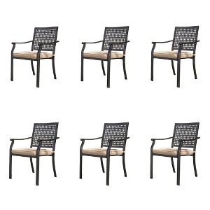 Captiva Designs Outdoor Patio Dining Chairs with Powder-coated Steel Frame - 1 of 4