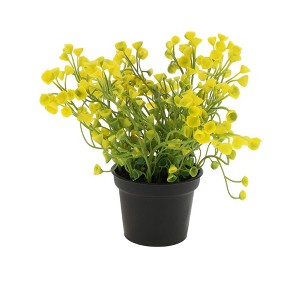 Unique Bargains Artificial Plants Bellflower Decorative Pot Plastic 2.76"x2.76"x6.69" 1 Pc - 1 of 4