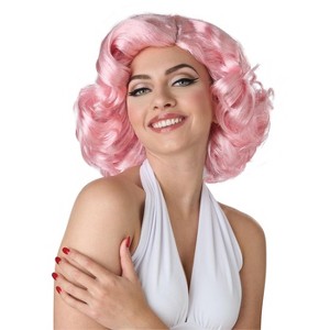 California Costumes Hollywood Glamour Adult Wig (Pink) - 1 of 2