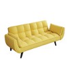 GlasFlength Morden Leisure Loveseat Sofa with Cushioned Support for Contempoary Living Room, Hall, Yellow,74”*39”*29" - 3 of 4
