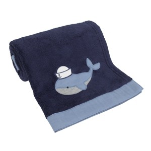 NoJo Nantucket Adventure Super Soft Blue Baby Whale Blanket - 1 of 4