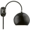 Livex Lighting Stockton 1 - Light Wall Light in  Shiny Black/Polished Chrome - 3 of 4