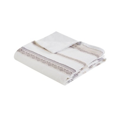 Neutral Clipped Jacquard King/Cal King Duvet Cover Set