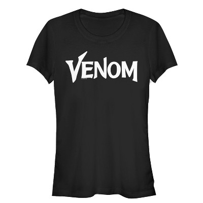 Juniors Womens Marvel Venom Film Bold Logo T-shirt - Black - Small : Target
