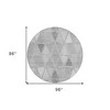 Gray Silver And Ivory Geometric Washable Indoor Outdoor Area Rug - 3 of 4