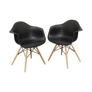 Set of 2 Harlan Contemporary Accent Chairs Black - ioHOMES