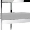 HomeRoots 26" Gray and Silver Velvet and Stainless Steel Low Back Counter Height Bar Chair - 4 of 4