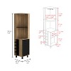Sevobal,Decorative Storage Cabinets, Modern Farmhouse Wine Cabinet With Storage Freestanding, Black, 70.8*17.7*17.7 - 3 of 4