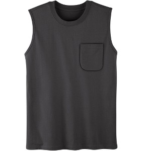 Collections Etc Men's Patch Pocket Crew Neck Sleeveless T-Shirt - 1 of 4