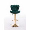 PAGED 18.3" Wide Bar Stools Set of 2, Modern Height-Adjustable Swivel Velvet Counter Stools with Backs for Pub, Dining Room - 3 of 4
