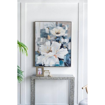 Blooming Florals Hand Painted Canvas with Polystyrene Frame