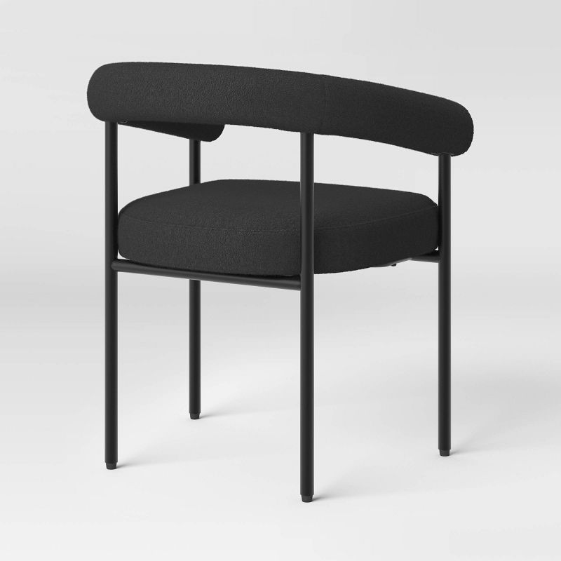 Upholstered Barrel Dining Chair Black - Threshold™, 4 of 6