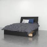 Epik 3 Drawer Storage Bed with Headboard Black - Nexera