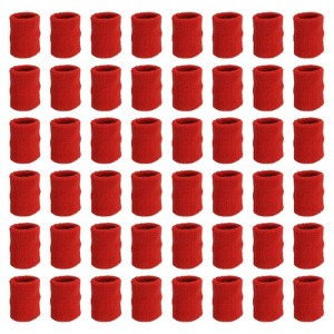 Unique Bargains Cotton Terry Cloth Tennis Basketball Working Out Running Wicking Air Permeable Sports Sweatbands 48 Pcs - 1 of 4