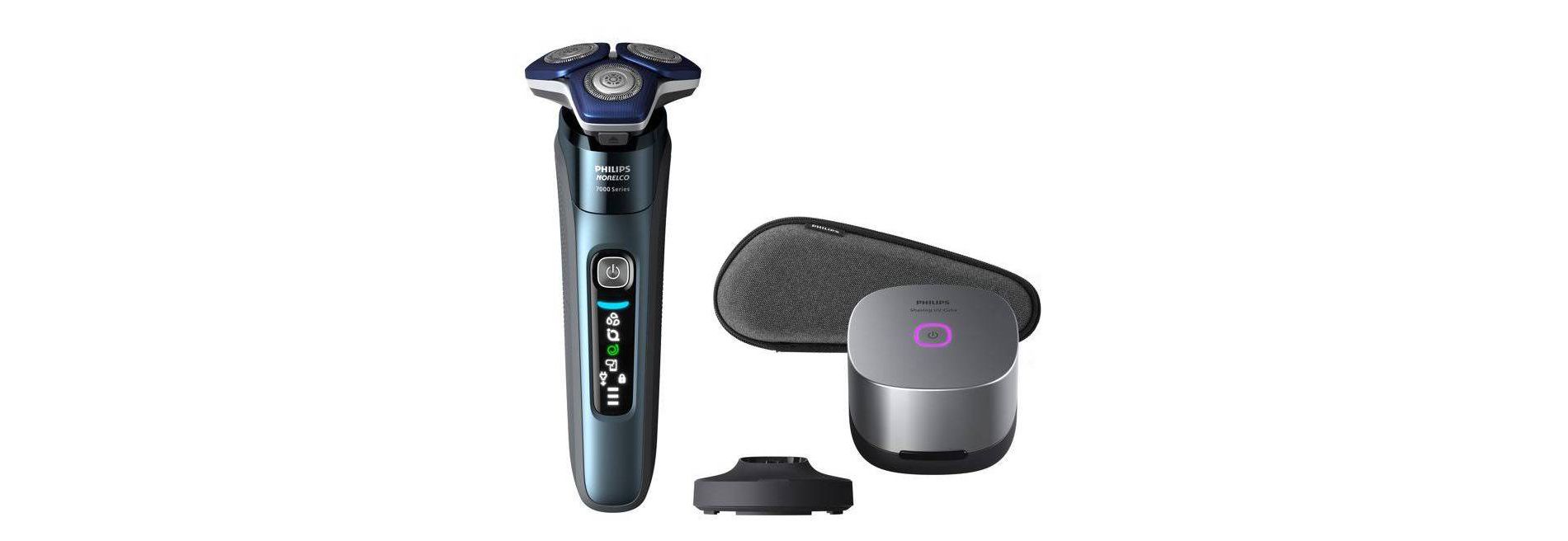 Philips Norelco Wet & Dry Men's Rechargeable Electric Shaver 7900 with UV Sanitizing Cube - S7889/91