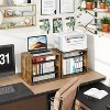 Simple Trending Paper Organizer Letter Tray, 4-Tier Wooden Mesh Desk File Organizer, Paper Sorter Folder Holder for Office Home School, Rustic Brown - 4 of 4