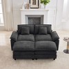 HYLEORY Chenille Fabric Pillow Top Arm U-Shaped Sectional Sofa , Indoor Convertible Modular Sectional Sofa Set with 2 Ottomans for Living Room - 4 of 4