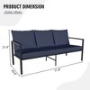YARDSIGHT 3-Seater Modern Comfortable Patio Sofa - Galvanized Steel Frame & Woven Rattan Design, Versatile Use for Living Room, Patio, Balcony - 3 of 4