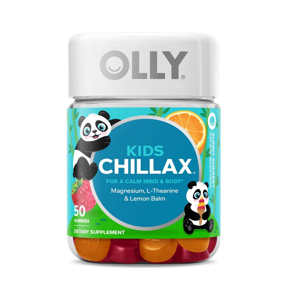 Olly Kids Chillax Supplement Gummies with Magnesium, L-Theanine & Lemon Balm - Sunny Sherbet - 50ct