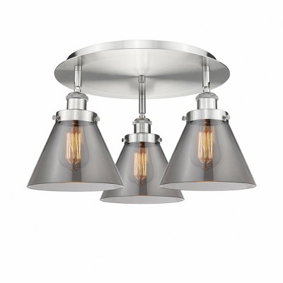 Cone - 3 Light Flush Mount In Art Deco Style-9.5 Inches Tall and 19.5 Inches Wide