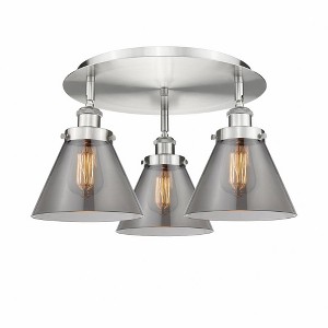 Cone - 3 Light Flush Mount In Art Deco Style-9.5 Inches Tall and 19.5 Inches Wide - 1 of 1