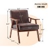 26"W Accent Chair, Wooden Armchair Wingback Lounge Chair with Extra-Thick Backrest for Reading Room Living Room -Frevyn - 3 of 4