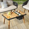 Zevemomo 6 Piece Rope Patio Furniture Set, All-Weather for Backyard with Handwoven Armchairs, Ottomans, Wood Cool Bar Table with Ice Bucket, Beige - 4 of 4