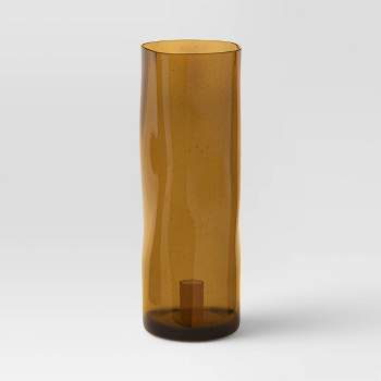 Large Glass Hurricane Taper Candle Holder Yellow - Threshold™