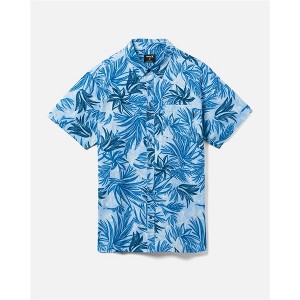 Hurley Mens Wedge Woven Short Sleeve Button Up Shirt, Blue, XX-Large - 1 of 1