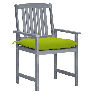 vidaXL Patio Chair Set of 8 Gray Solid acacia wood, 100% polyester fabric - 1 of 4