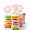 Big Dot of Happiness Pink Onederland - Shaped Holiday Snowflake Winter Wonderland Birthday Party Cut-Outs - 24 Count - 3 of 4