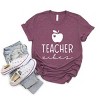 Simply Sage Market Teacher Vibes Cursive Apple Short Sleeve Tee - S - Plum - 2 of 4