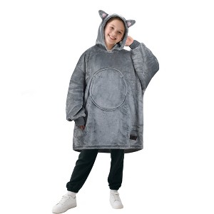 Catalonia Oversized Wearable Blanket Hoodie Sweatshirt for Kid Girl Boy,  Fleece Cozy Hooded Pullover for 7-16 yr Teen Youth Kid, Christmas Gift Idea - 1 of 4