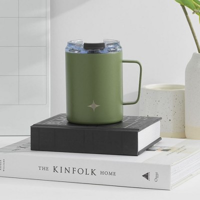 Green Triple Insulated Stainless Steel Travel Tumbler with Handle, 12oz