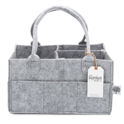 Parker Baby Co. Felt Diaper Caddy Regular - Gray