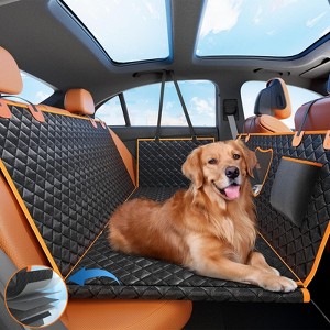 ROOMTEC Dog Car Seat with Detachable Hard Bottom, Waterproof Back Seat Extender for Dogs, Holds 400lbs - 1 of 4