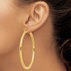Black Bow Jewelry 4mm x 65mm 14k Yellow Gold Classic Round Hoop Earrings - 3 of 4