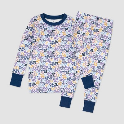 Honest Baby Toddler Girls' 2pc Fall Flowers Snug Fit Pajama Set - Purple
