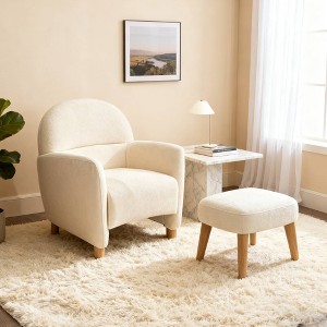 Okak Modern Upholstered Leisure Sofa Accent Chair with Footrest,Soft Padded Lazy Chair Set for Living Room,Bedroom - 1 of 4