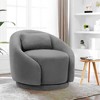 MAYEERTY Swivel Accent Chairs, Modern Upholstered Chairs with Lumbar Pillow for Home, Office- Beige - 4 of 4