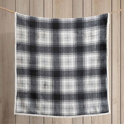 Vail Plaid Grey 50"x60" Reversible Fleece Sherpa Throw Blanket