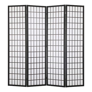 BestMasage 4 Panel Wooden Room Screen Divider Folding Portable Partition Screen - 1 of 4