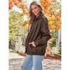Coolmee Women's Faux Leather Jackets Oversized Motorcycle Bomber Coats Fall Fashion Outfits Loose Fit Long Sleeve Lapel Collar Clothes L Brown - 3 of 4