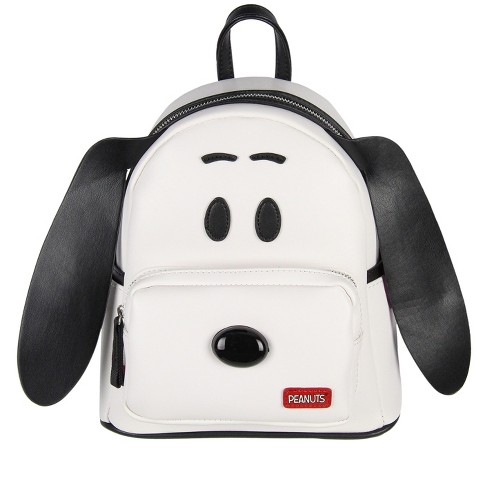 Peanuts Classic Comic Character Face Snoopy Zippered Mini Small Backpack Bag  White : Target