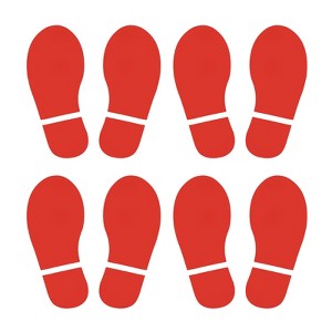 Unique Bargains Home Classroom Floor Stairs Decal PVC Footprint Sticker 4 Pairs - 1 of 4