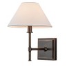 ALOADECOR Modern Bronze 12'' Tall 1-Light Fabric Shade Wall Sconces Farmhouse White Linen Tapered Shade Sconce For Bathroom Mirror Hallway - 3 of 4