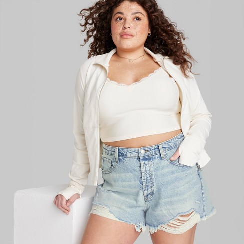 Ripped jean shorts on sale target